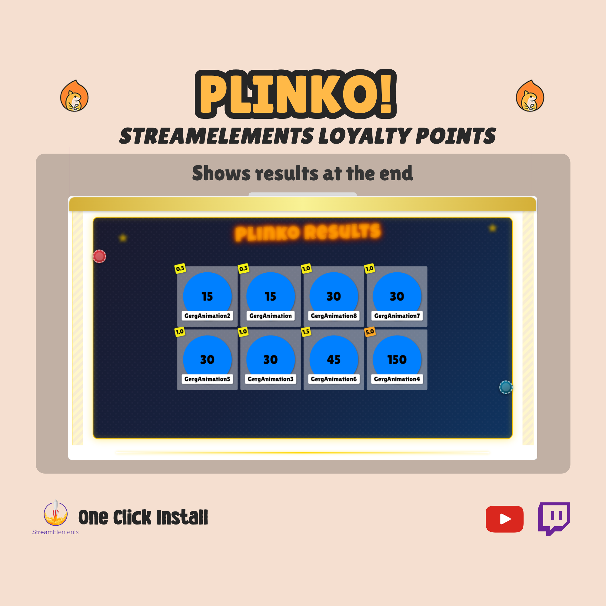 Twitch Plinko Game - Chat Casion StreamElement Loyalty Points