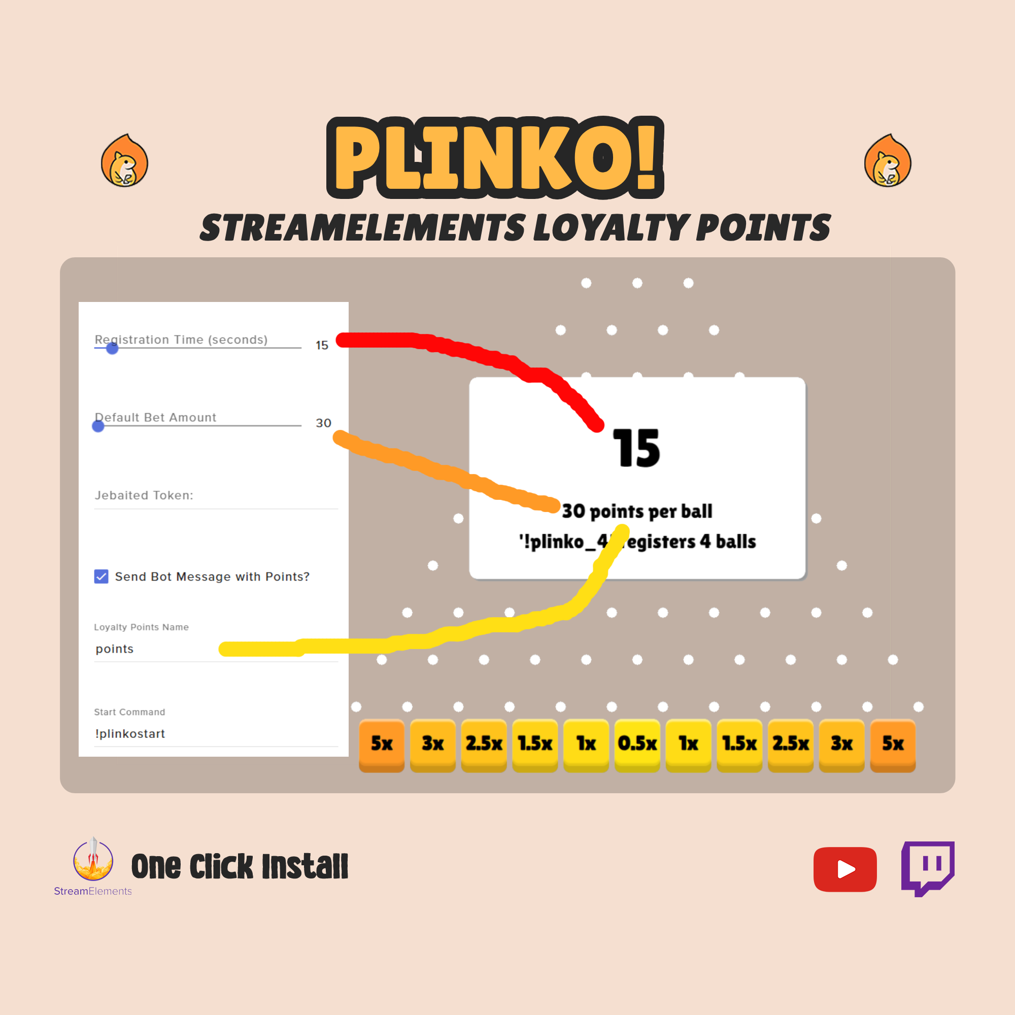 Twitch Plinko Game - Chat Casion StreamElement Loyalty Points