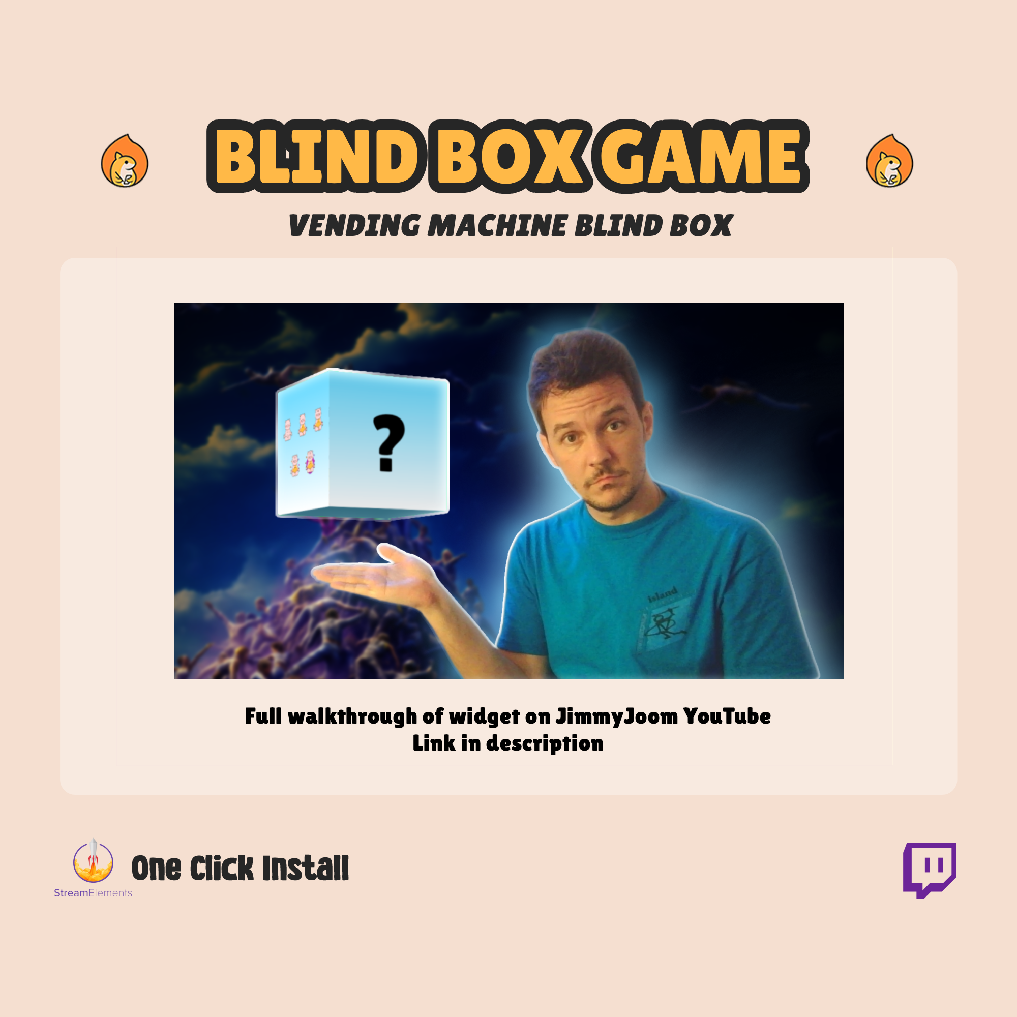Twitch Blind Box Vending Machine Widget - Labubu Style Blind Box Chat Game