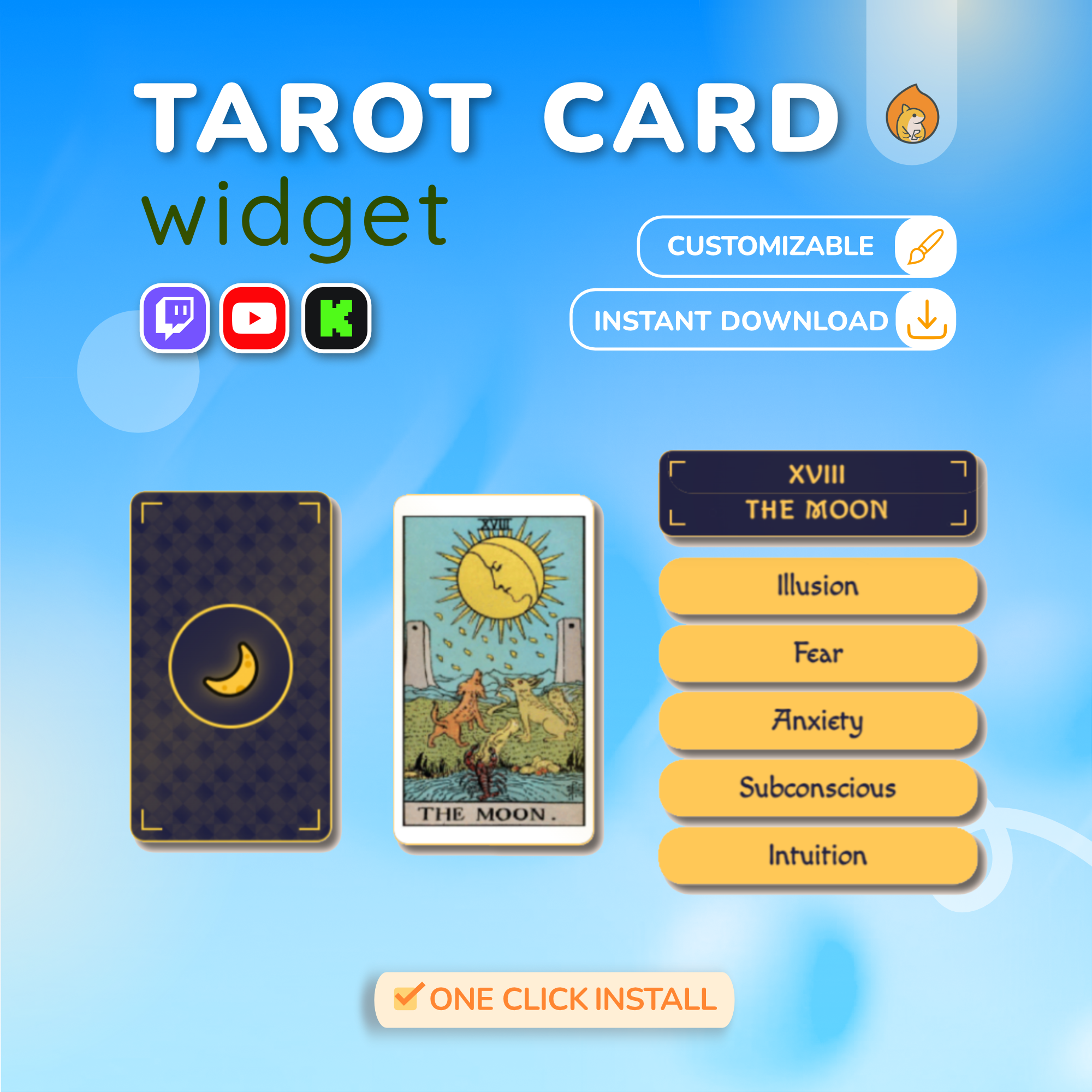 Single Tarot Card Reading Twitch Widget