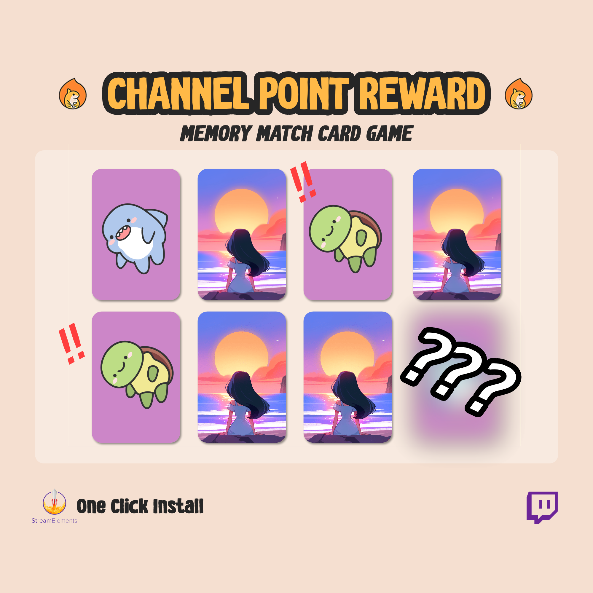 Memory Card Match Game - Twitch Chat Plays
