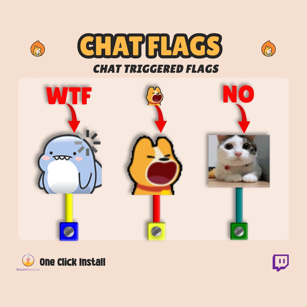 Chat Triggered Flags - Twitch Chat Widget