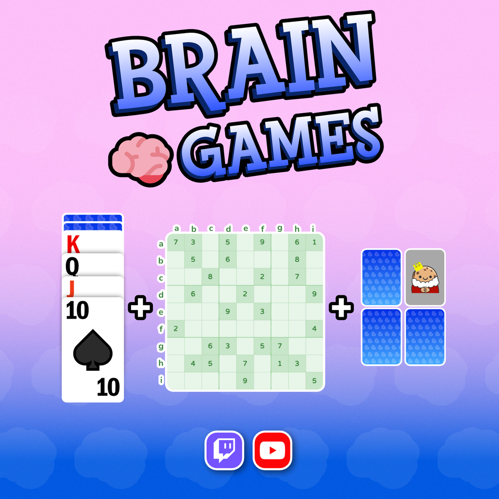 Chat Plays Brain Games! Solitaire - Sudoku - Memory Card Match Games Twitch YouTube Chat