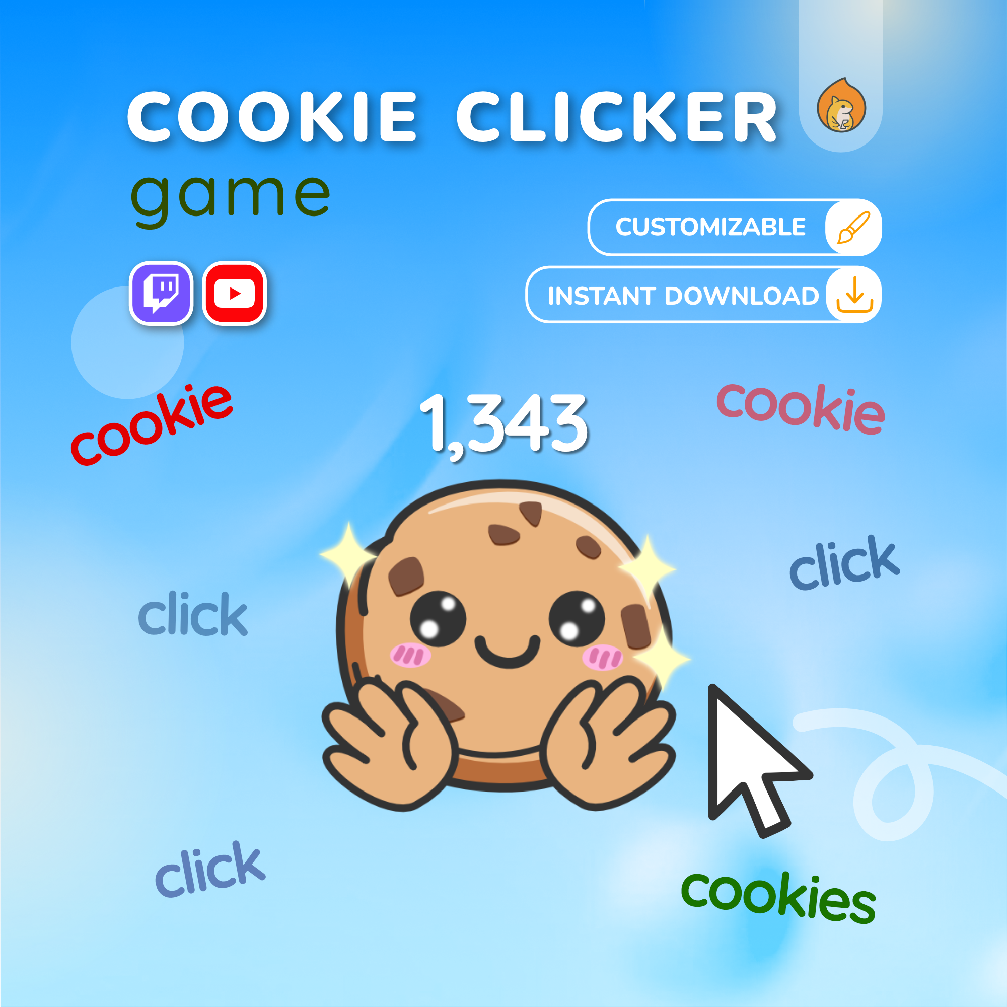 Cookie Clicker Twitch Game Widget - YouTube Live Stream Widget