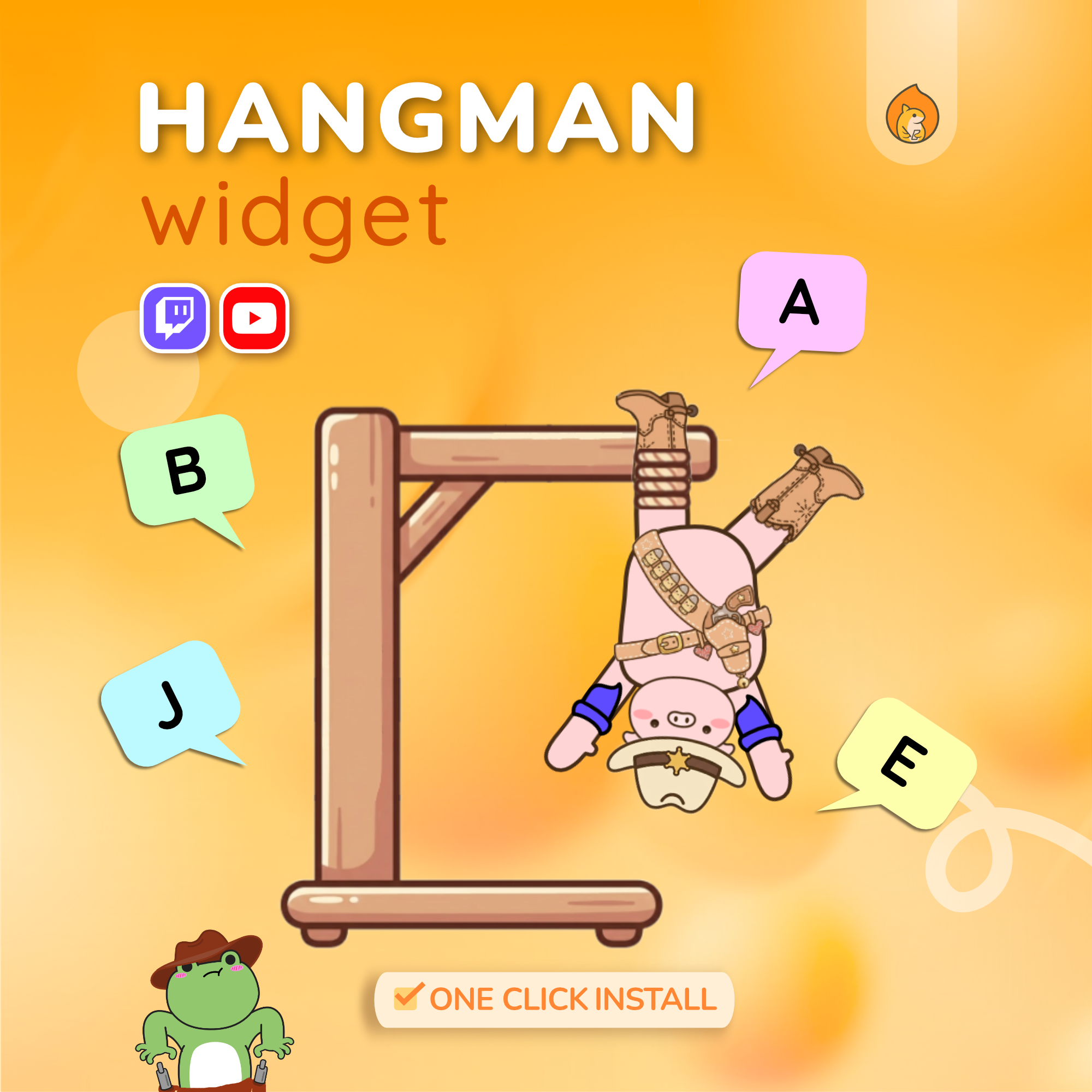 Hangman Twitch Overlay Game - YouTube Custom Widget