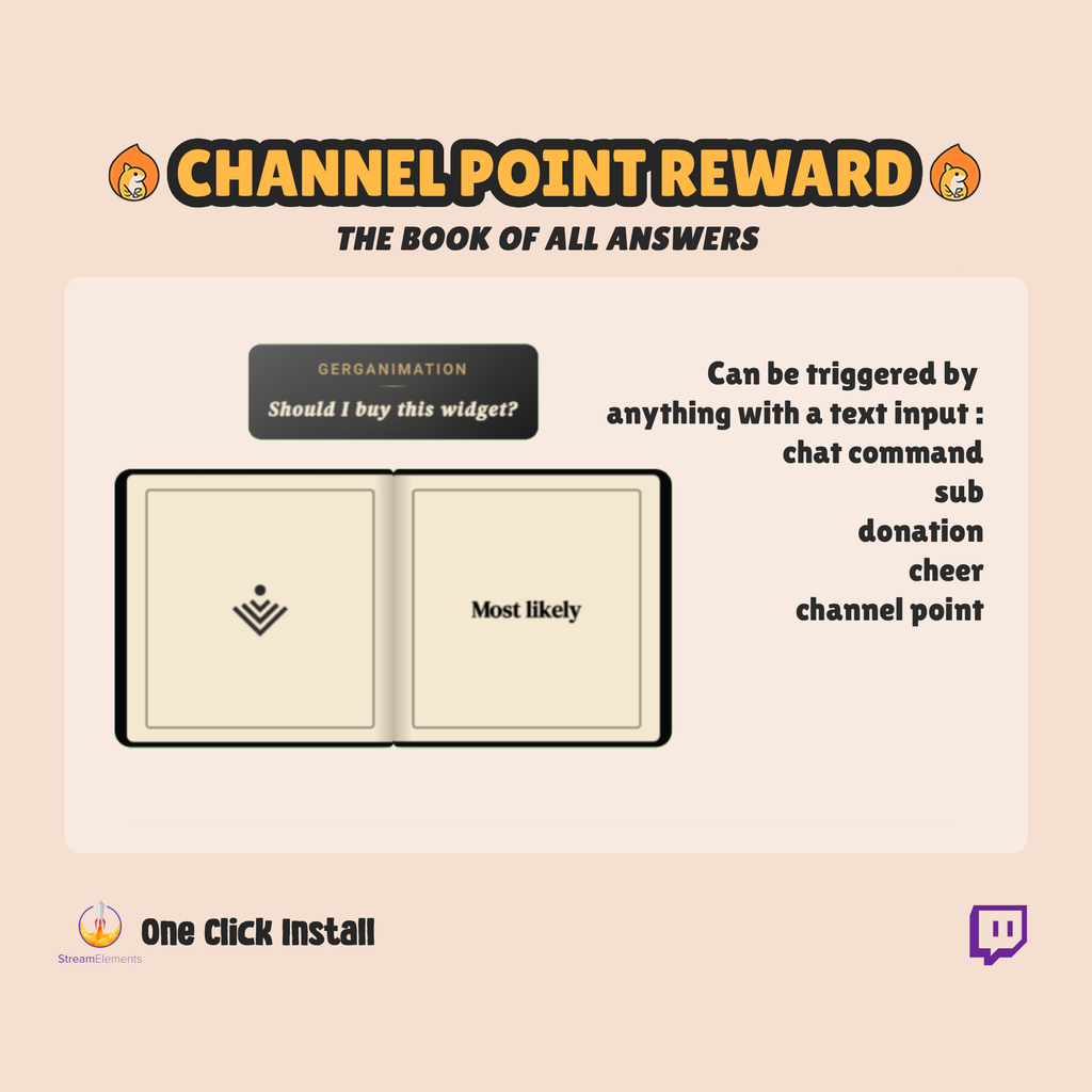 The Book of All Answers - Fortune Teller Twitch Chat Widget