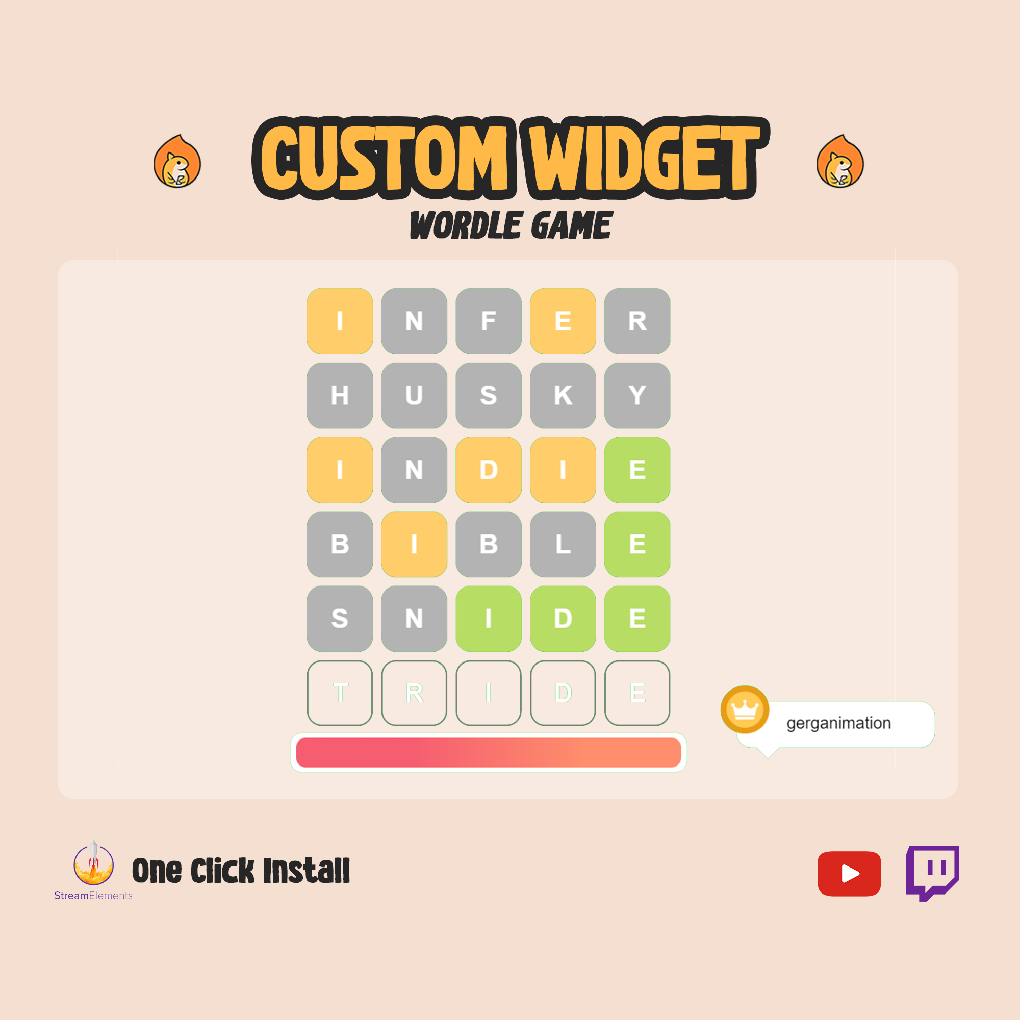 Twitch Plays Wordle - Wordle YouTube Twitch Chat Game Widget