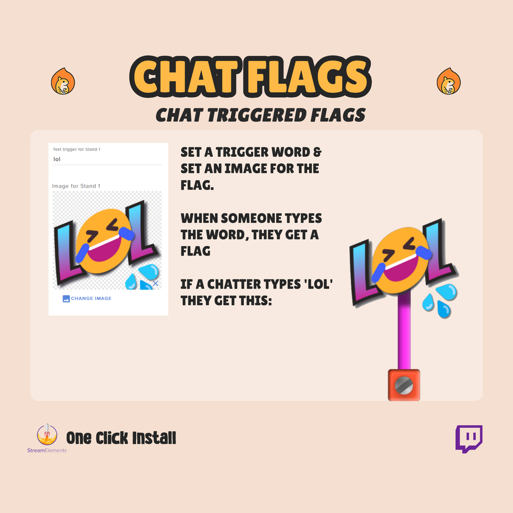 Chat Triggered Flags - Twitch Chat Widget