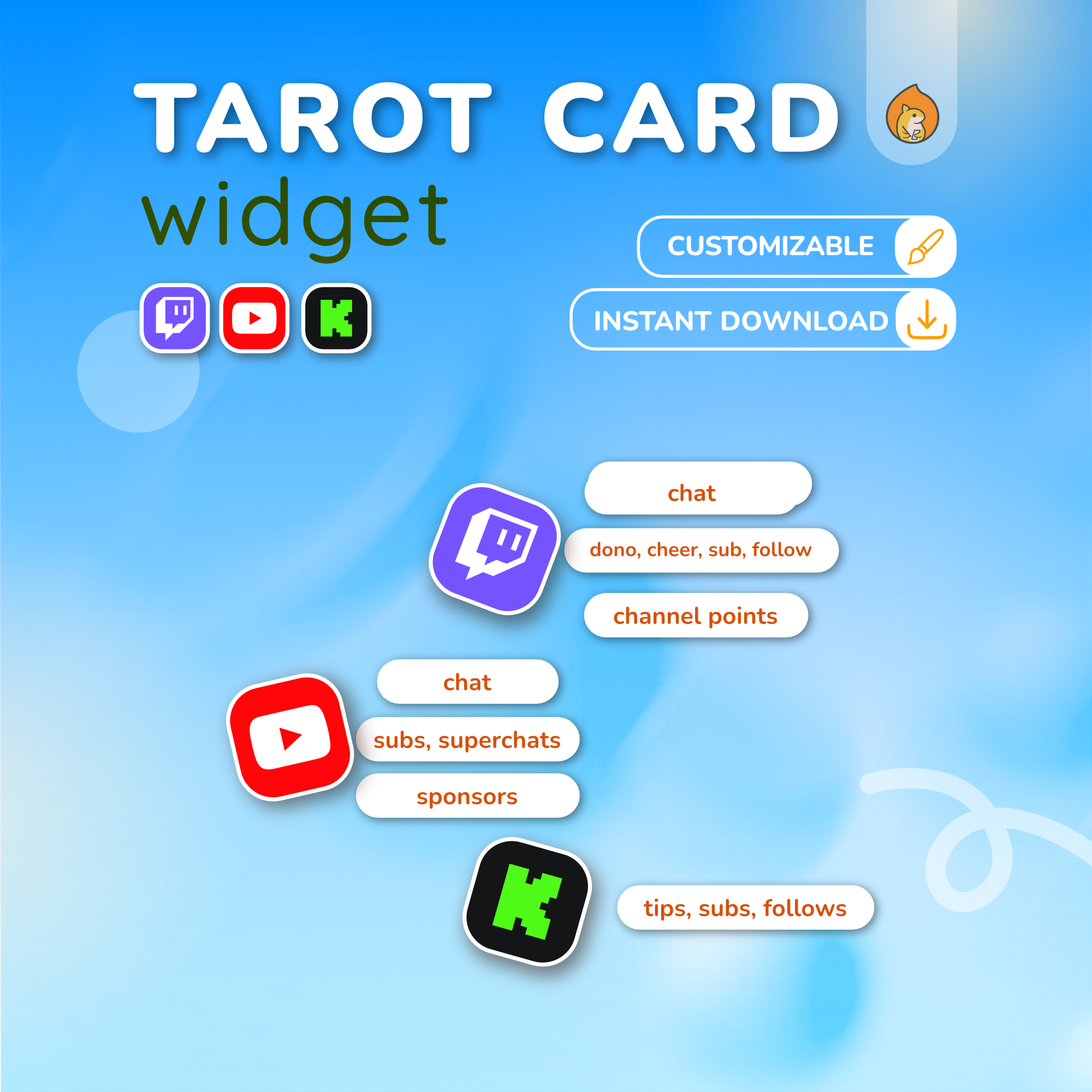 Single Tarot Card Reading Twitch Widget