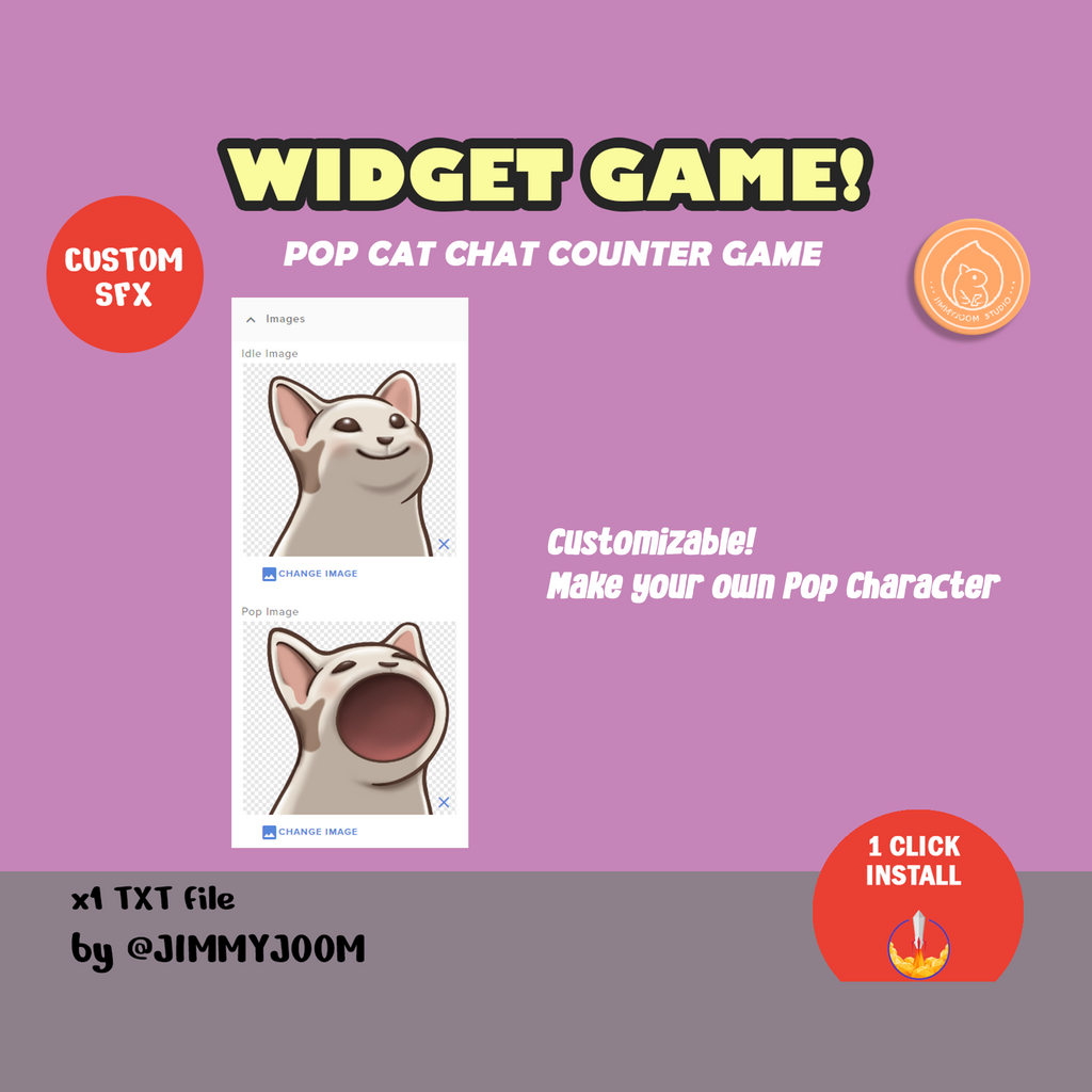 Pop Cat Counter Widget