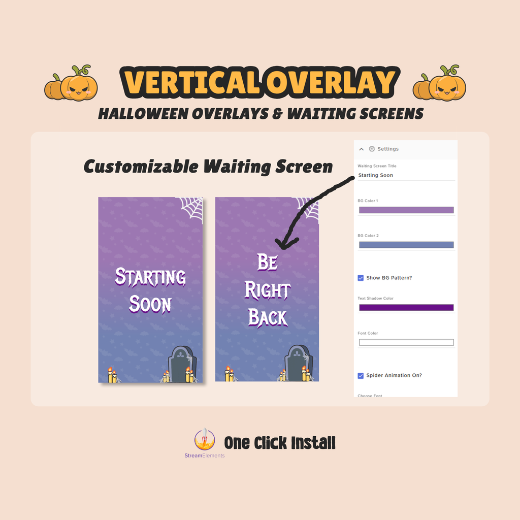 Vertical Overlays & Waiting Screens for TikTok, Twitch, YouTube Vertical Streaming