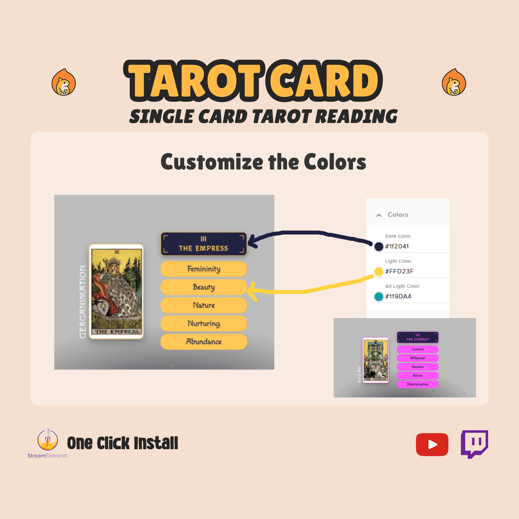 Single Tarot Card Reading Twitch Widget