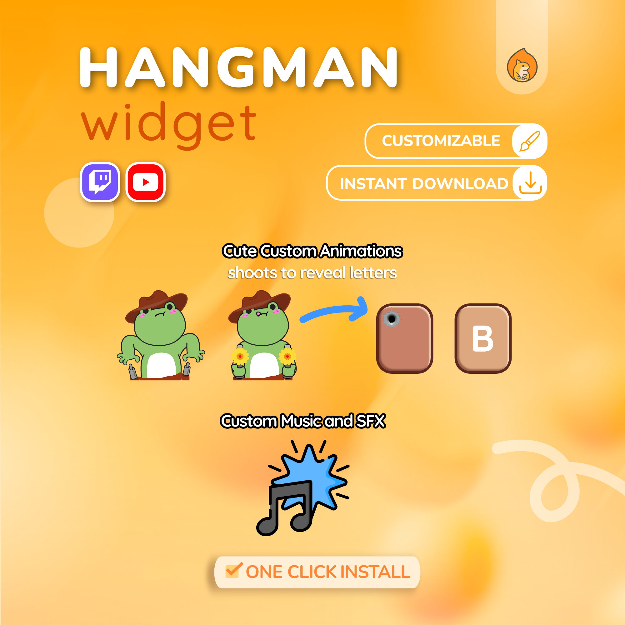 Hangman Twitch Overlay Game - YouTube Custom Widget