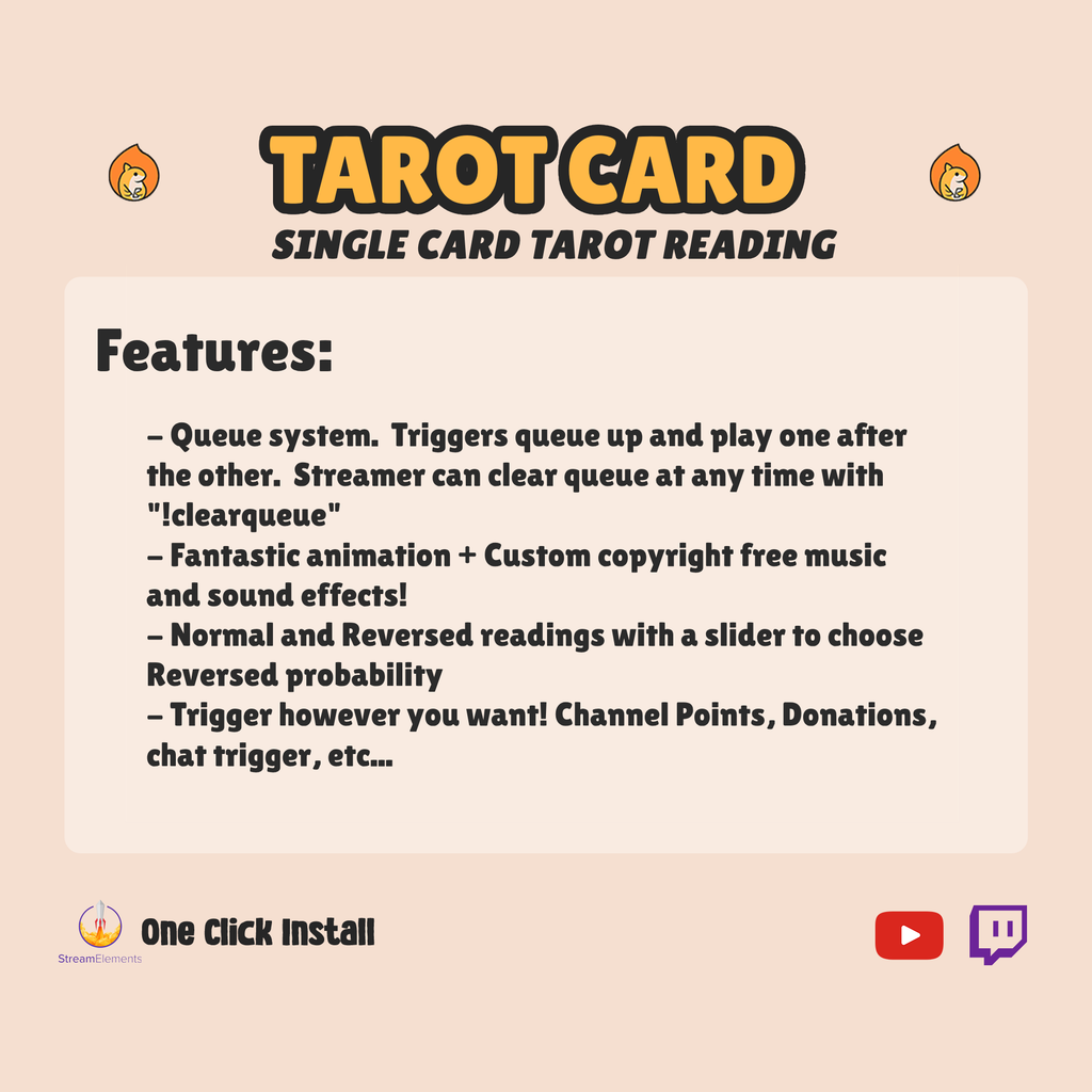 Single Tarot Card Reading Twitch Widget