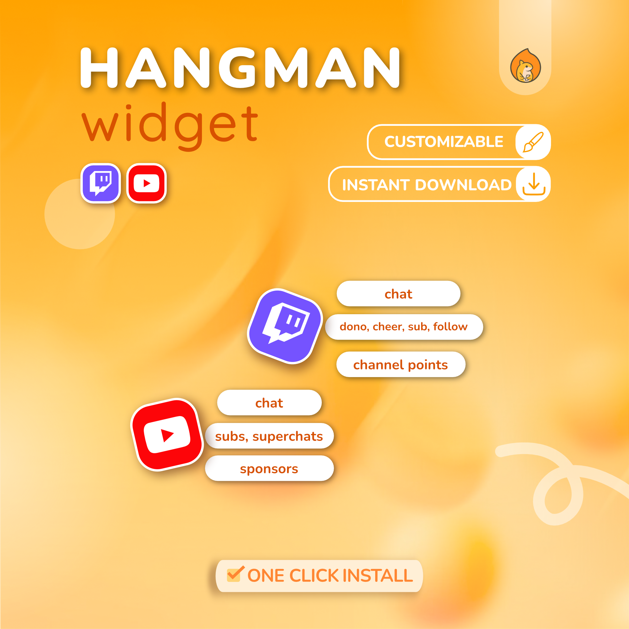 Hangman Twitch Overlay Game - YouTube Custom Widget