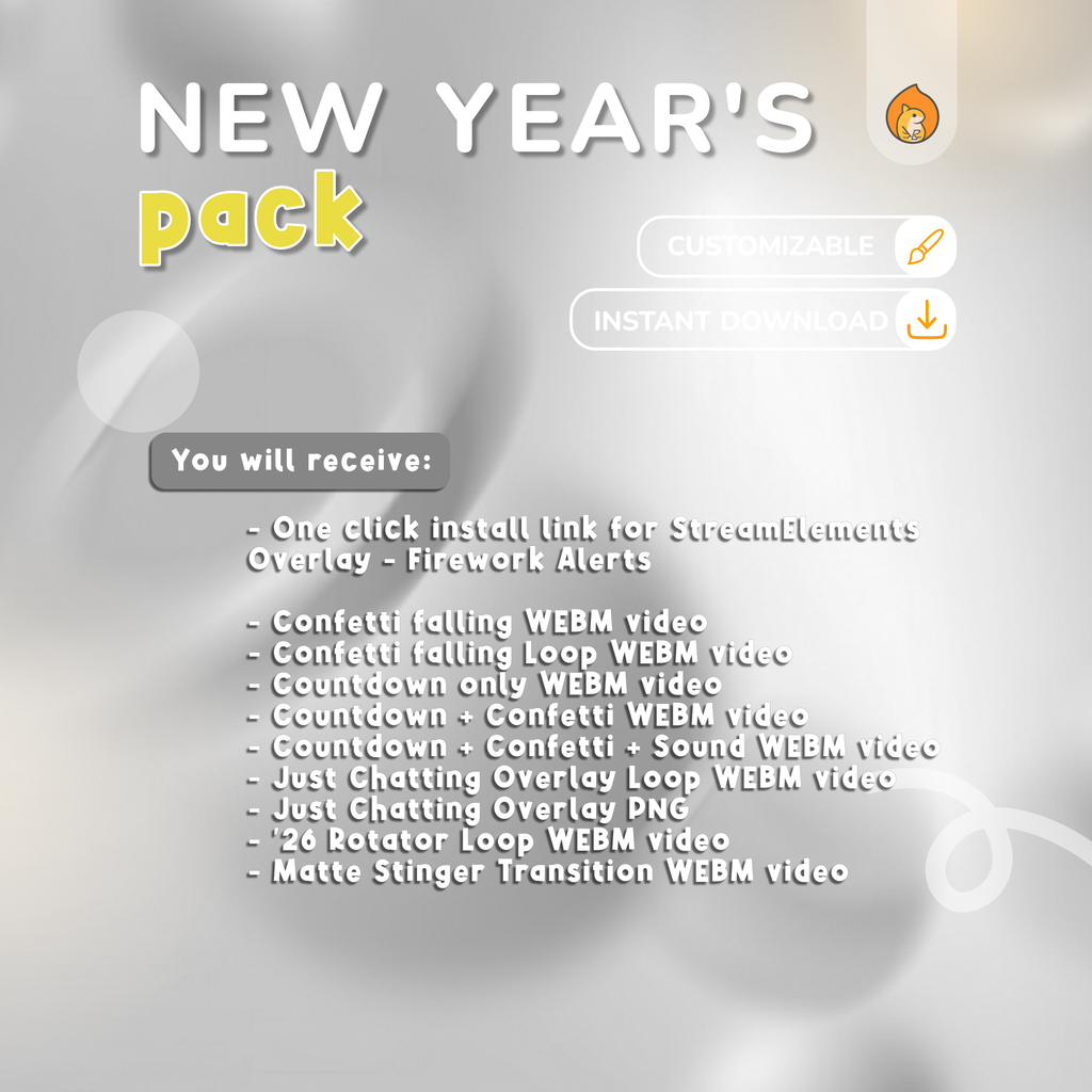 New Year's Eve Just Chatting Overlay Pack