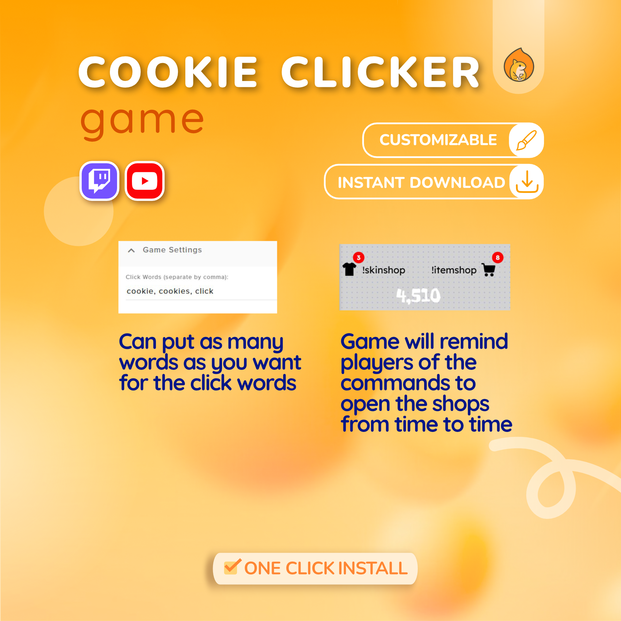 Cookie Clicker Twitch Game Widget - YouTube Live Stream Widget
