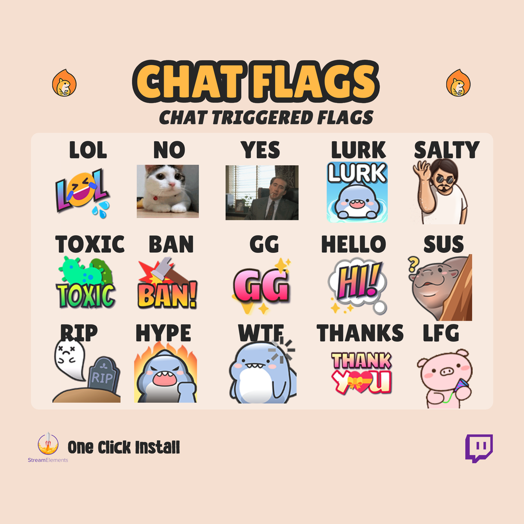 Chat Triggered Flags - Twitch Chat Widget