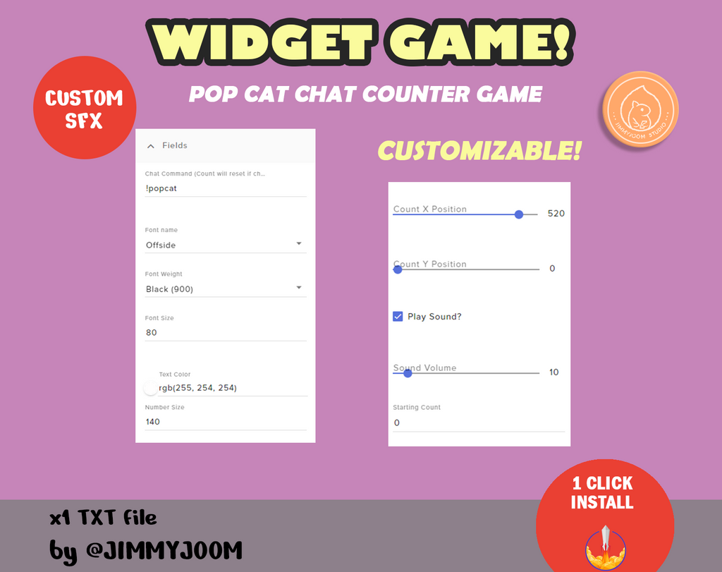 Pop Cat Counter Widget