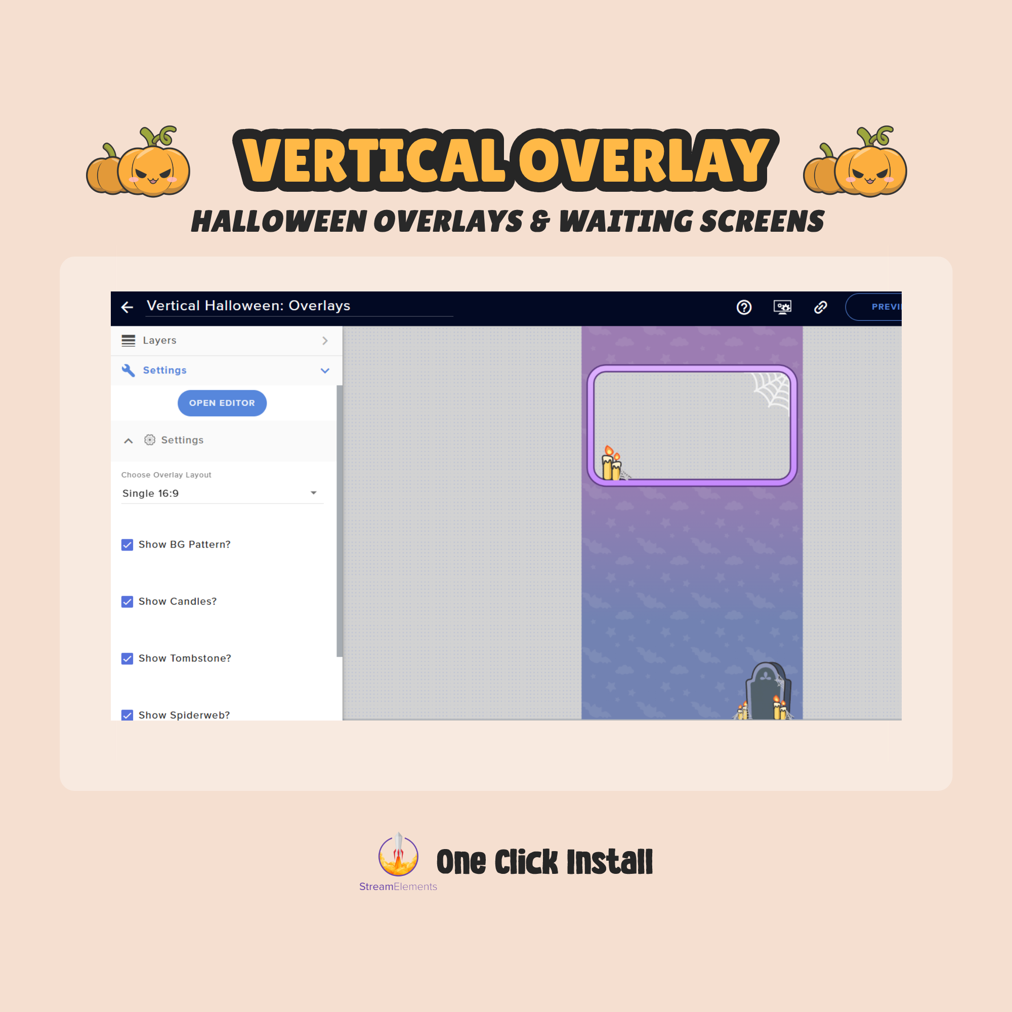 Vertical Overlays & Waiting Screens for TikTok, Twitch, YouTube Vertical Streaming