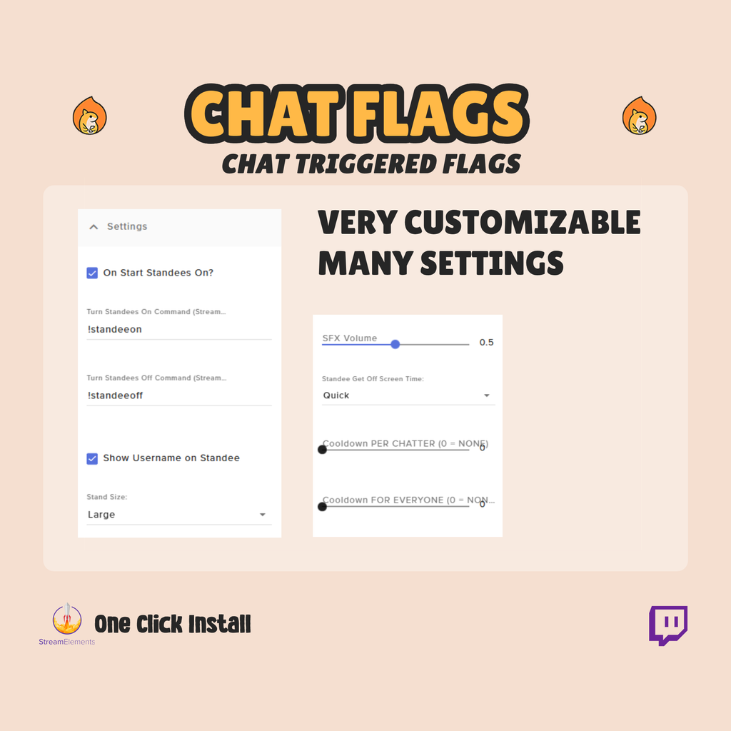 Chat Triggered Flags - Twitch Chat Widget