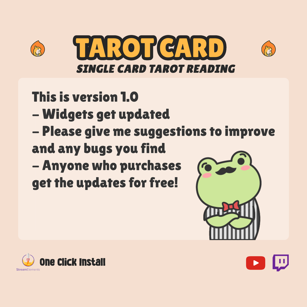 Single Tarot Card Reading Twitch Widget
