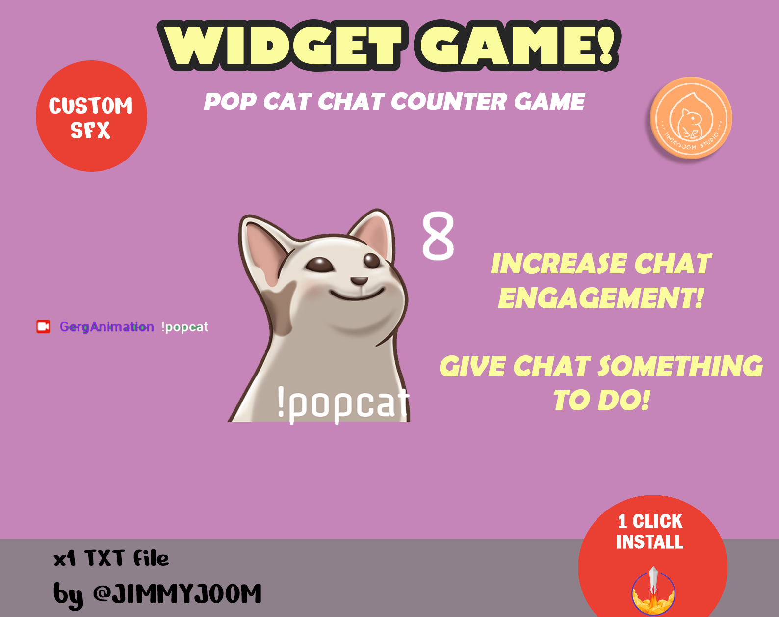 Pop Cat Counter Widget