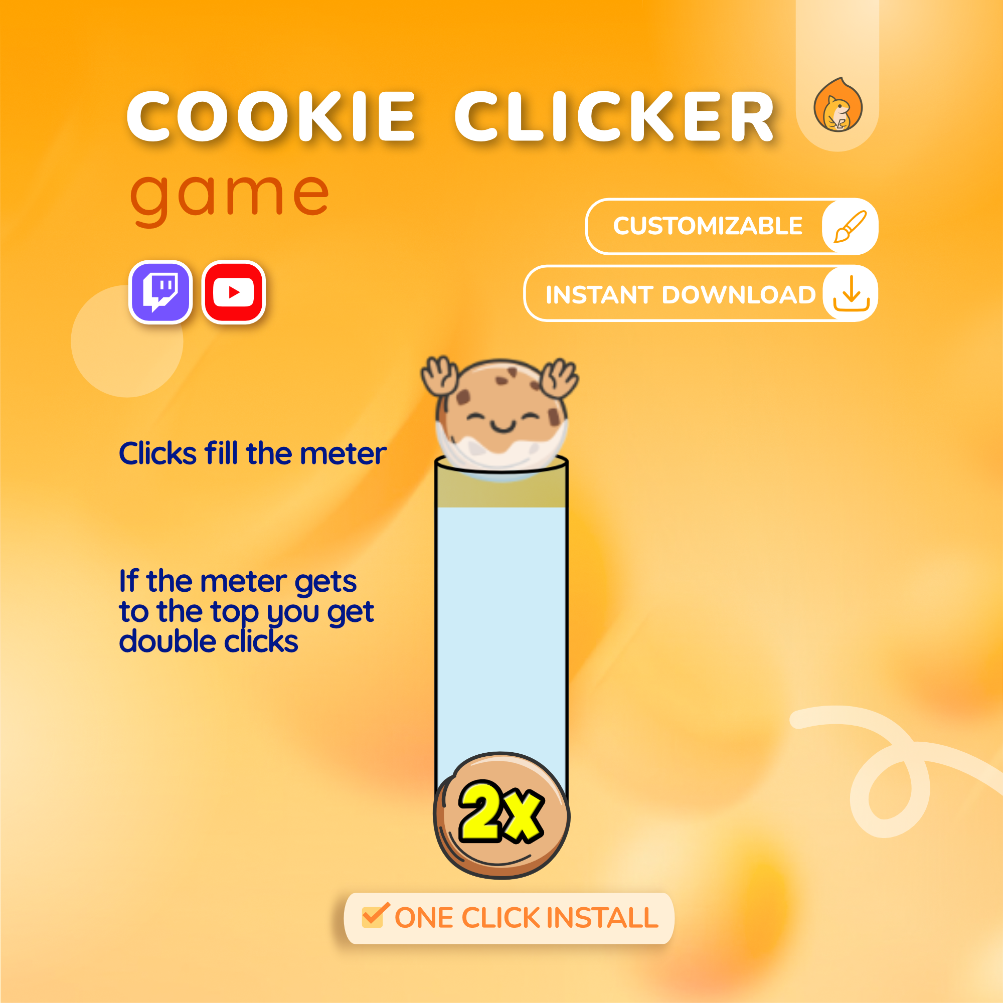 Cookie Clicker Twitch Game Widget - YouTube Live Stream Widget