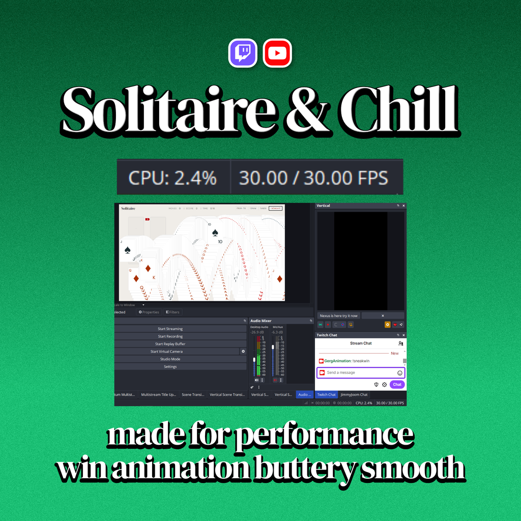 Solitaire & Chill Twitch & YouTube Chat Game