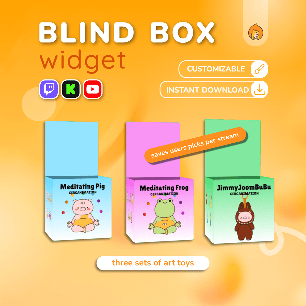 Twitch Blind Box Widget - Labubu Style Blind Box Chat Game