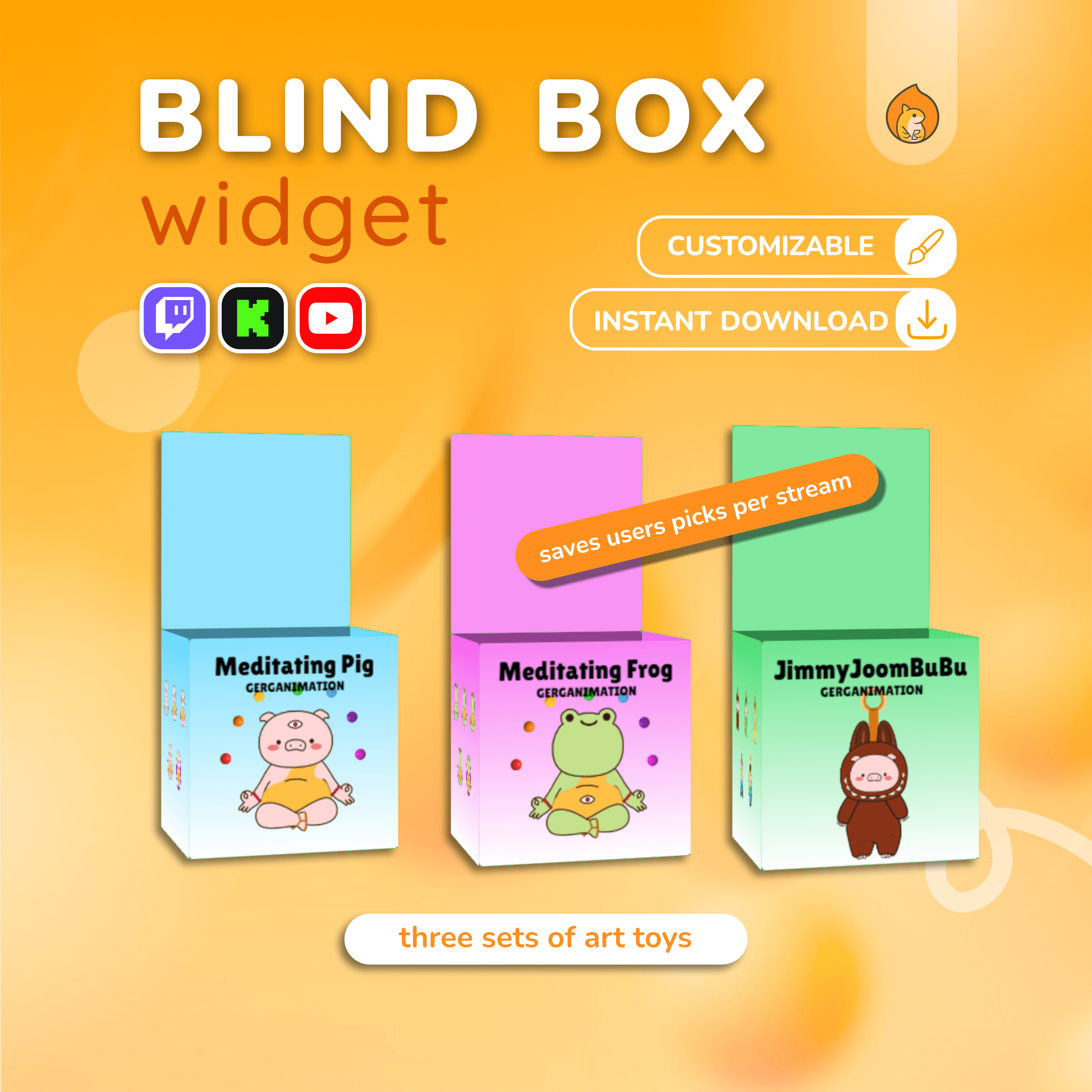 Twitch Blind Box Widget - Labubu Style Blind Box Chat Game