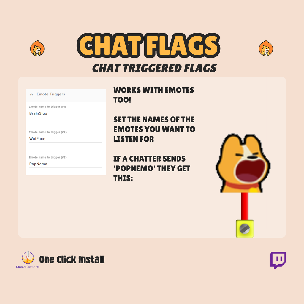 Chat Triggered Flags - Twitch Chat Widget