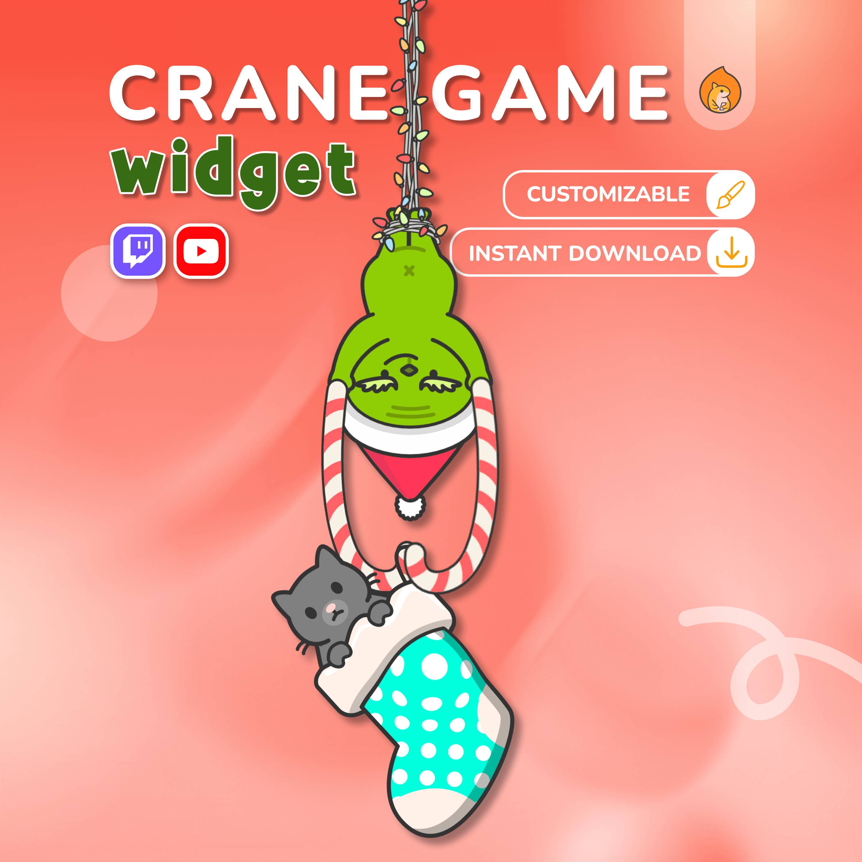 Christmas Crane Game Grinch Widget