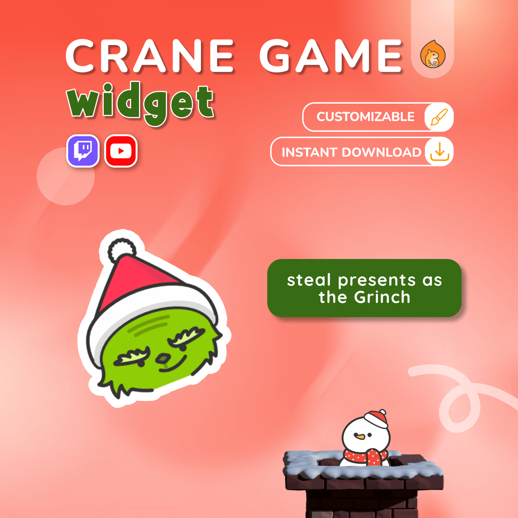 Christmas Crane Game Grinch Widget
