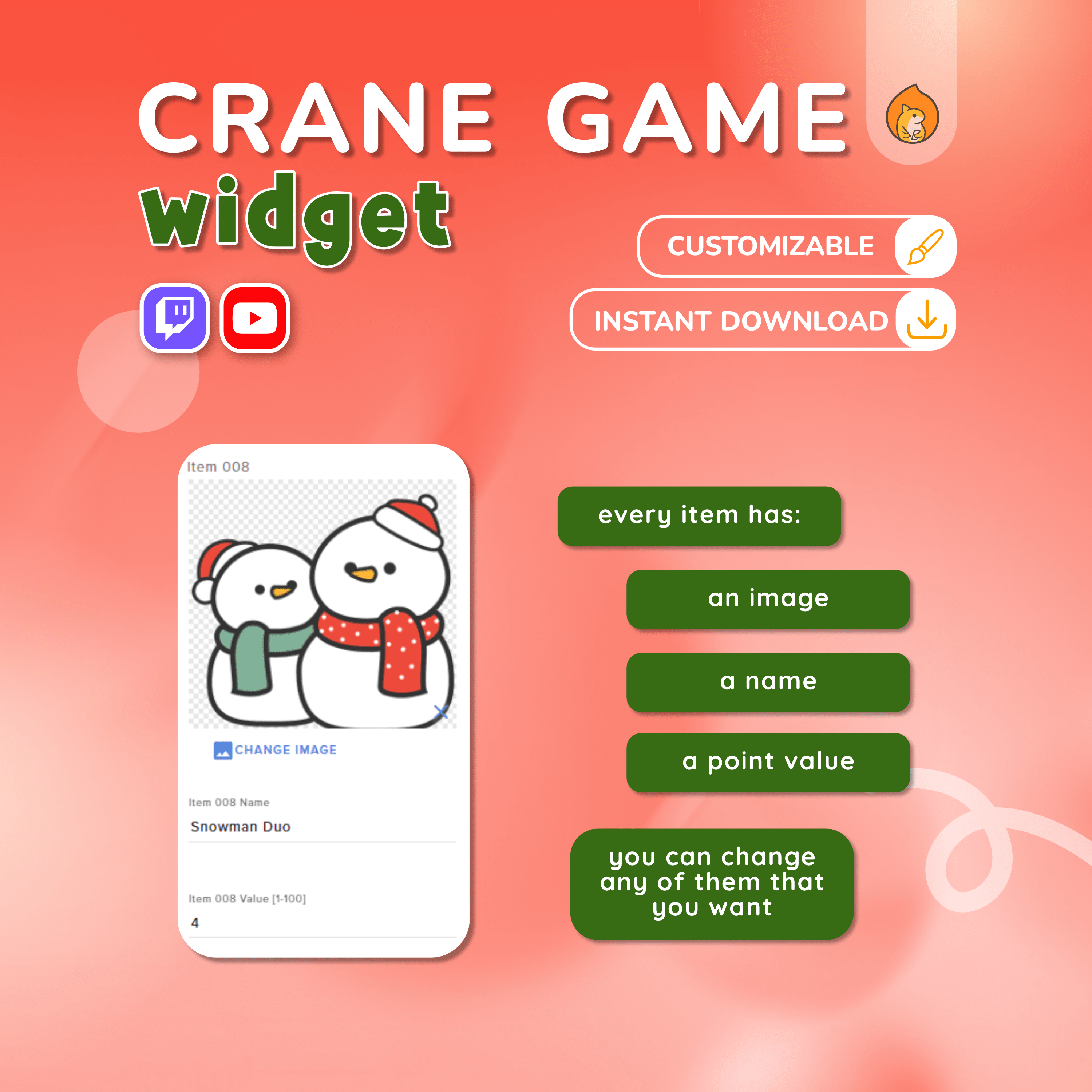 Christmas Crane Game Grinch Widget