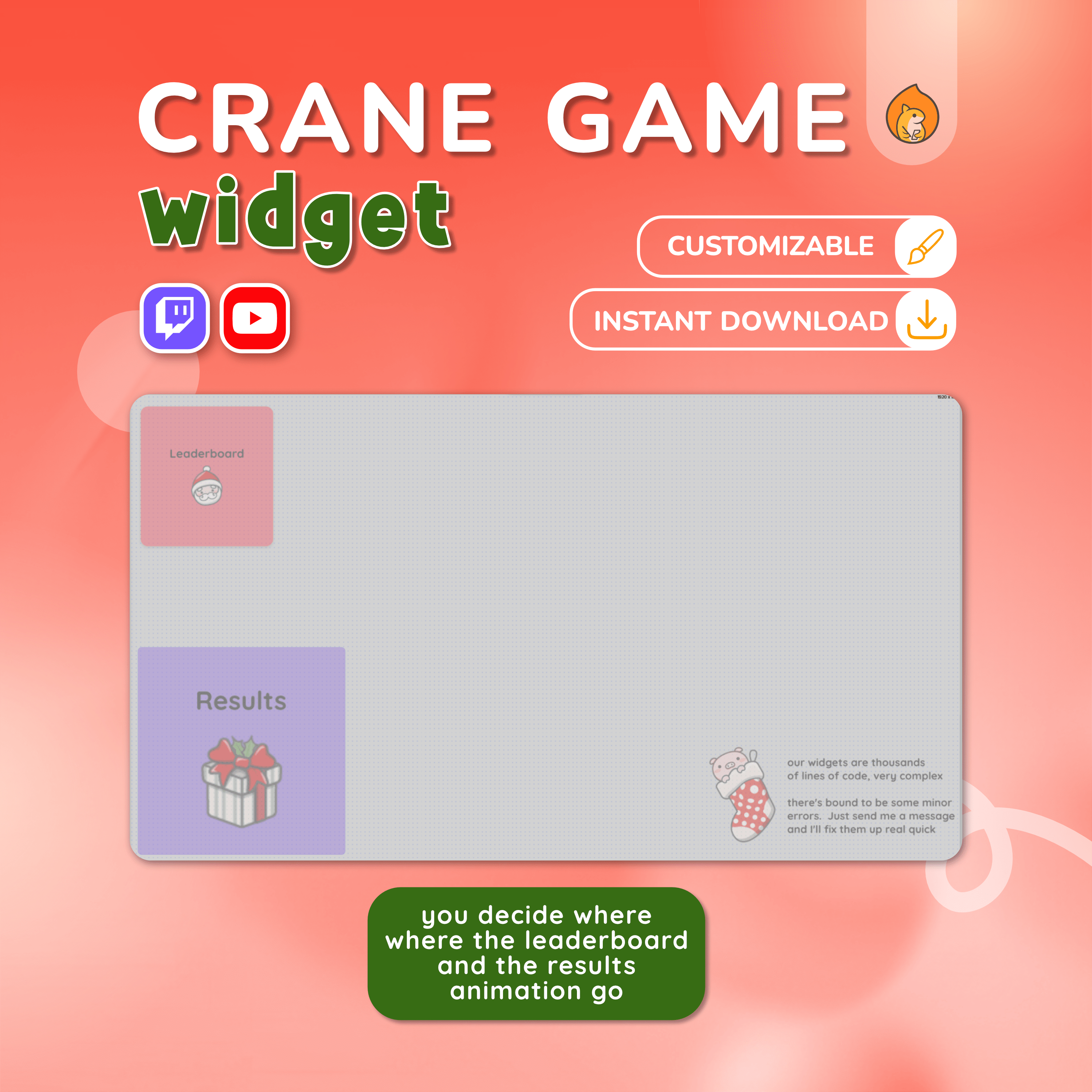 Christmas Crane Game Grinch Widget