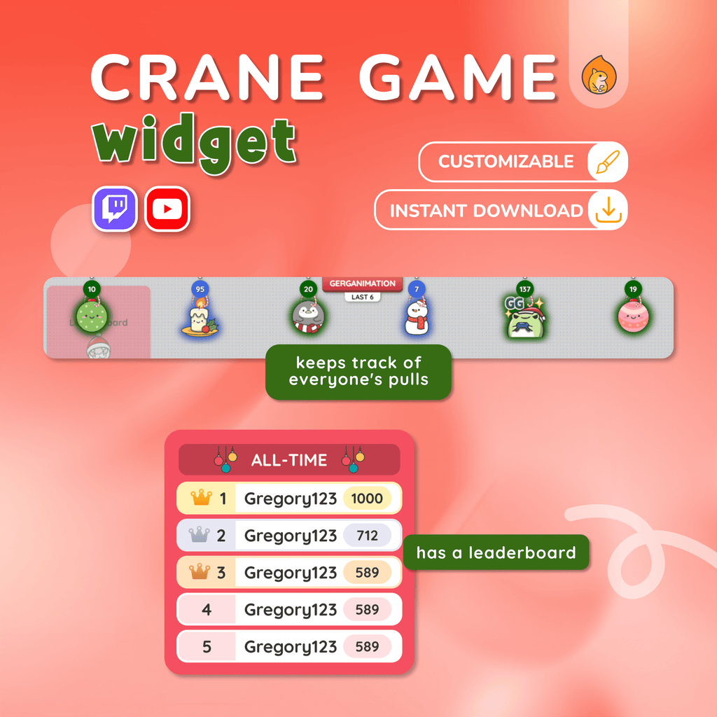 Christmas Crane Game Grinch Widget