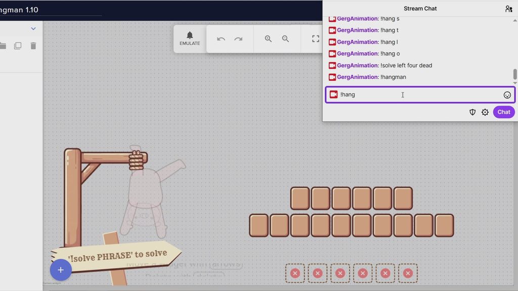 Hangman Twitch Overlay Game - YouTube Custom Widget
