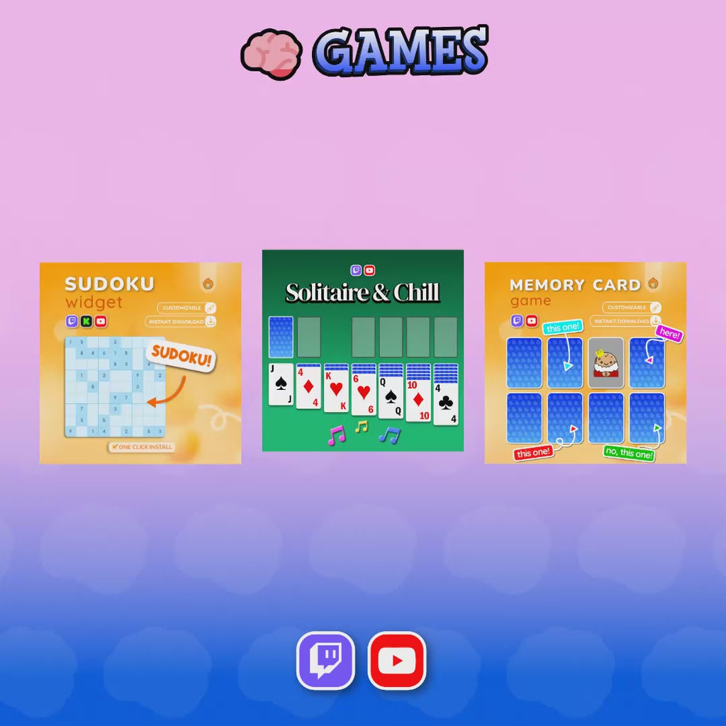 Chat Plays Brain Games! Solitaire - Sudoku - Memory Card Match Games Twitch YouTube Chat