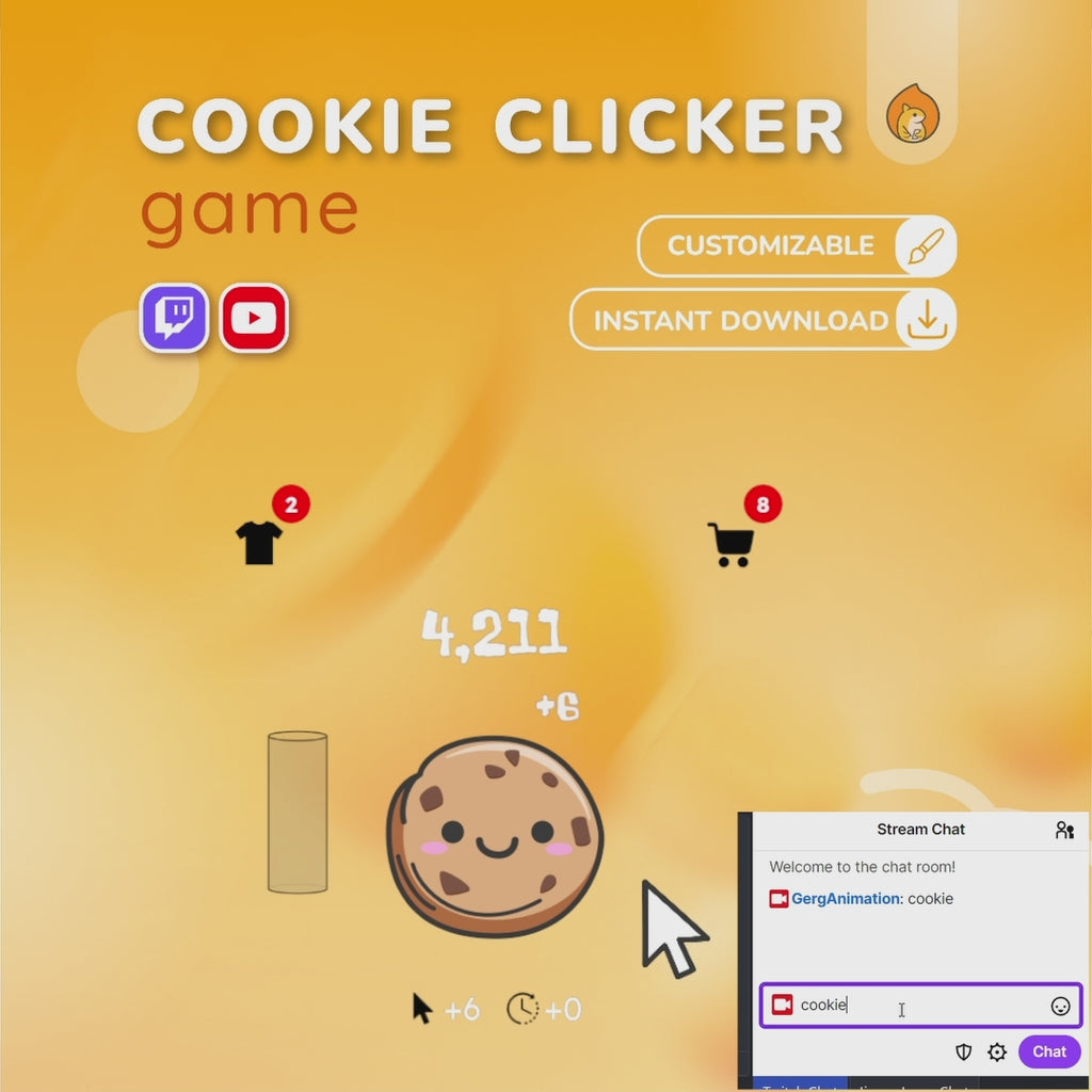 Cookie Clicker Twitch Game Widget - YouTube Live Stream Widget