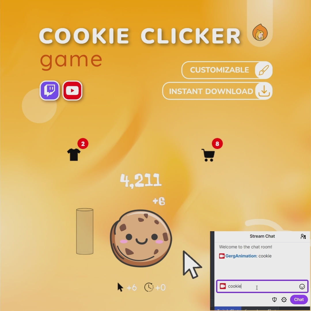 Cookie Clicker Twitch Game Widget - YouTube Live Stream Widget
